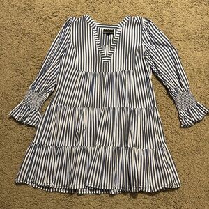 EUC Pomander Place (Tuckernuck) Kenzo dress, blue/white stripe, size L